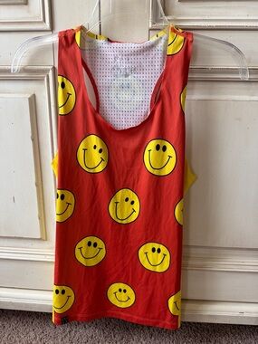 Chicknlegs Tank Top with Yellow Smiley Face Print
